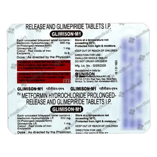 glimison m1 tablet 15's
